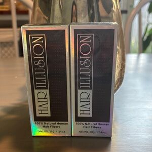 2 Hair Illusion 100% Natural Black Hair Fibers